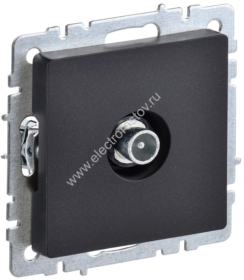 IEK BRITE BASE Черный Розетка TV проходная РТВ10-0-БрЧ