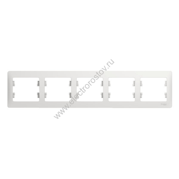 Glossa Белый Рамка 5-ая горизонтальная Schneider Electric