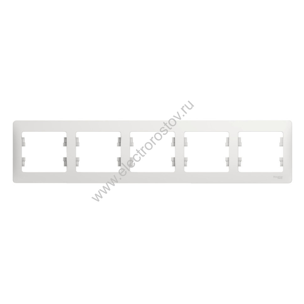 Glossa Белый Рамка 5-ая горизонтальная Schneider Electric