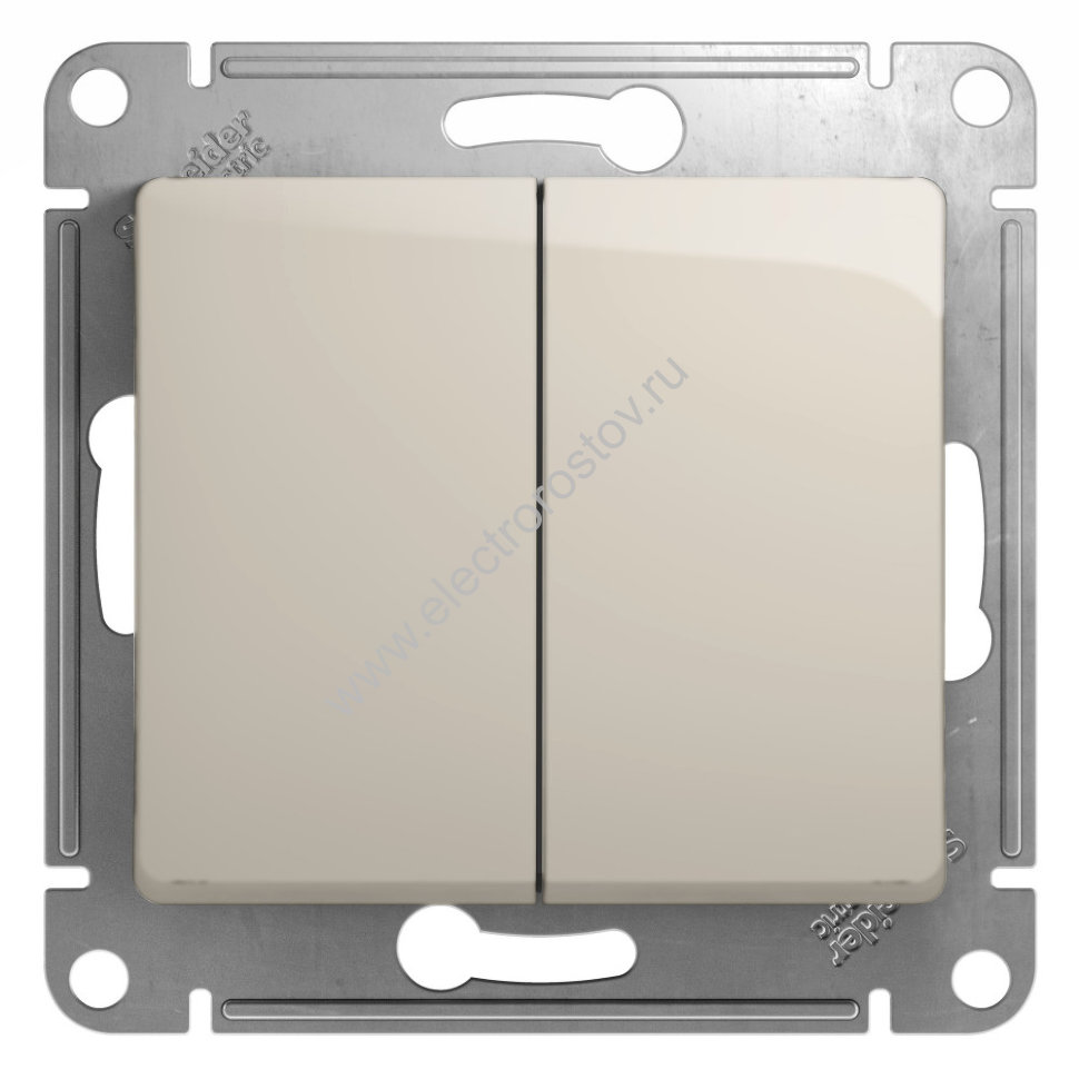 Glossa Молочный Переключатель 2-клавишный Schneider Electric