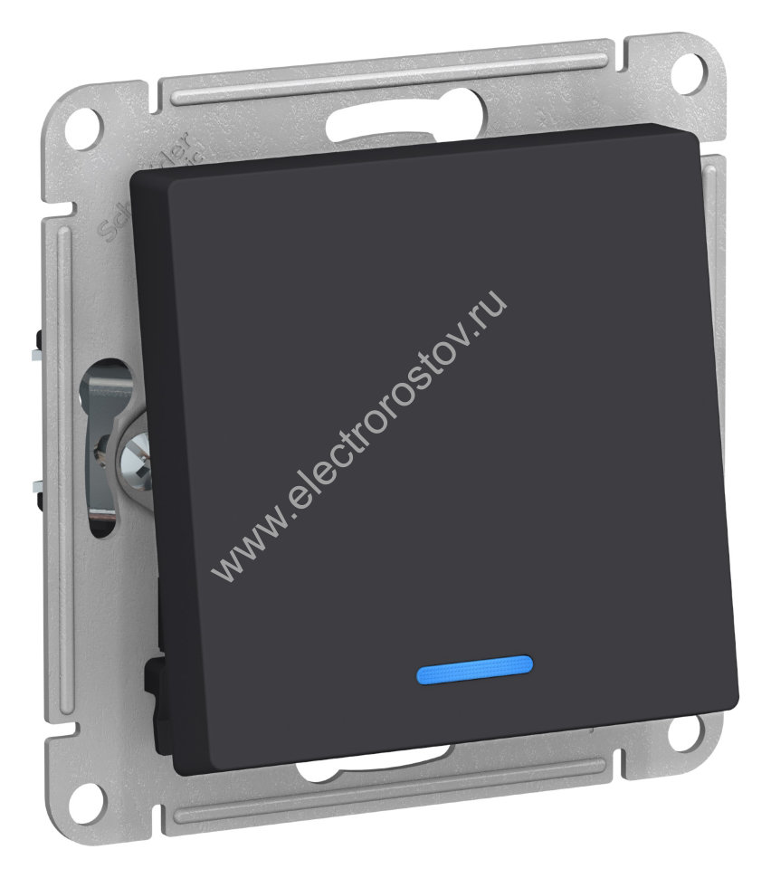 AtlasDesign Карбон Переключатель 1-клавишный с подсветкой Schneider Electric