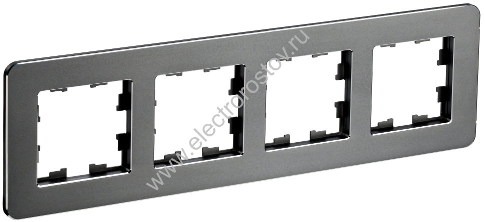 IEK BRITE DECOR Титан металл. скругл.угол Рамка 4-м РУ-4-1-Бр RE
