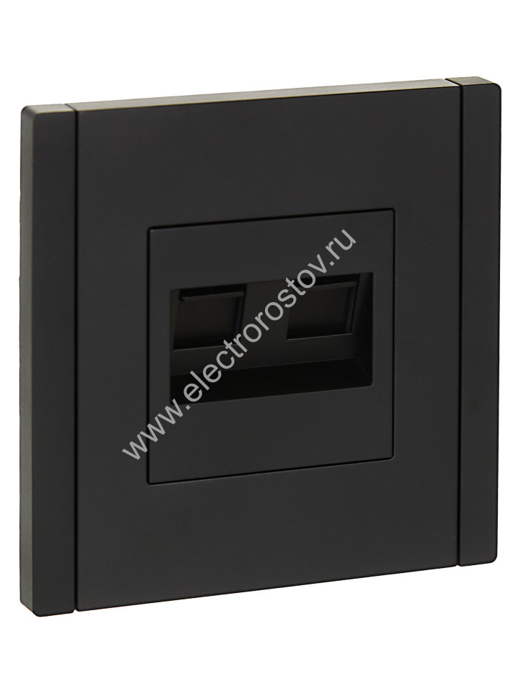 IEK FORTE&PIANO Черный Розетка двойная RJ11+RJ45 кат.5E FP135