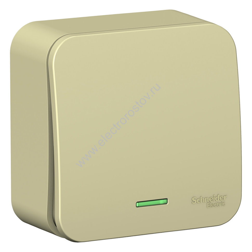 Blanca наруж Бежевый Переключатель 1-клавишный (cх.6) с подсветкой, изолир. пластина 10А,250B Schnei