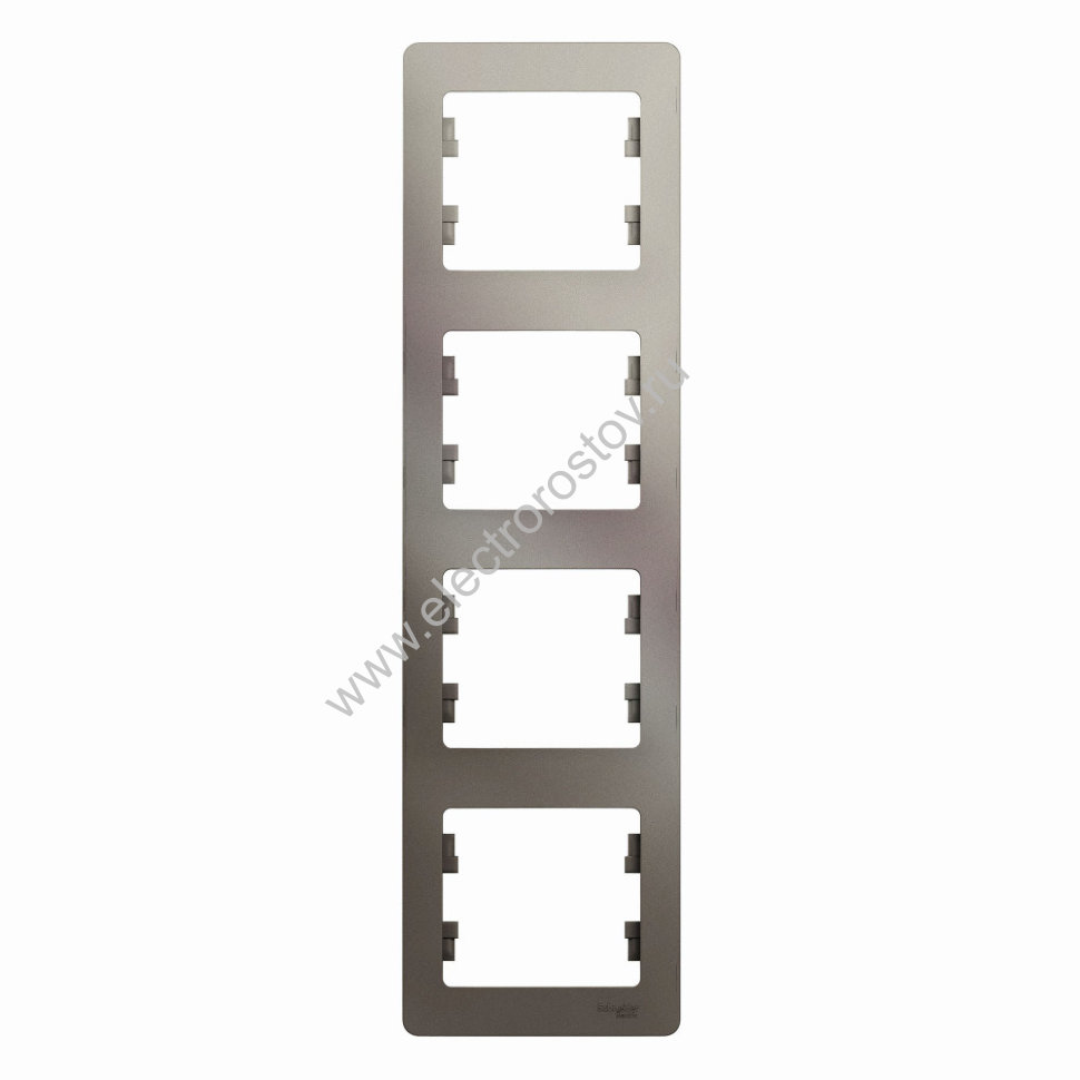 Glossa Платина Рамка 4-ая вертикальная Schneider Electric