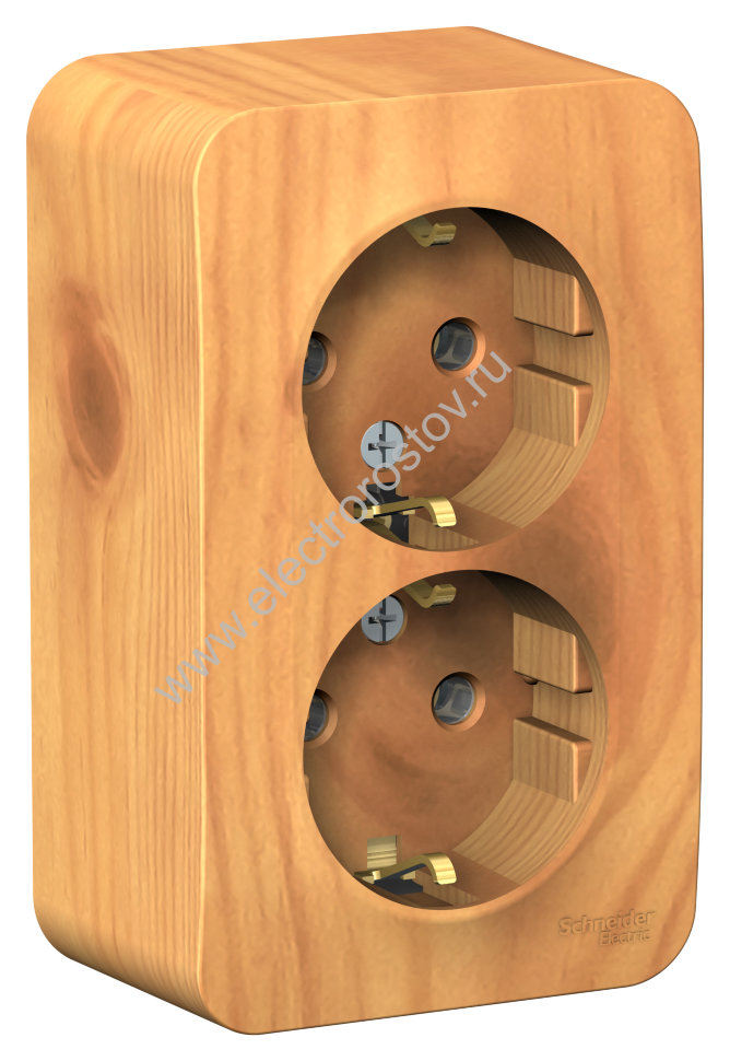 Blanca наруж Ясень Розетка 2-ая с/з. без шторок 16А, 250В, изолир. пластина Schneider Electric