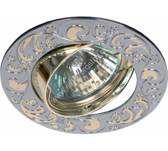 Светильник литой лианы 1, хром/золото, поворотный, MR16, 12V, 50W, GU5.3 ЭРА