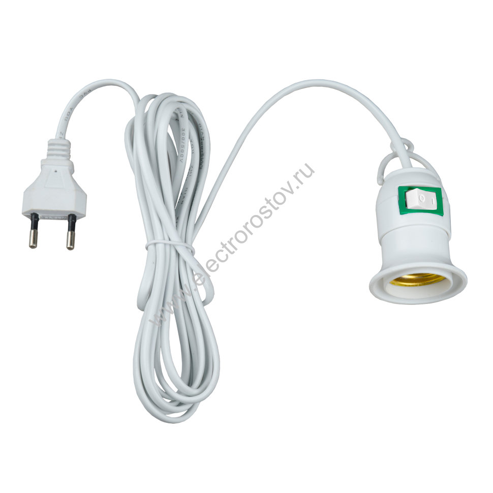 Патрон E27 подвесной с выключателем и штепсельной вилкой 2м Uniel