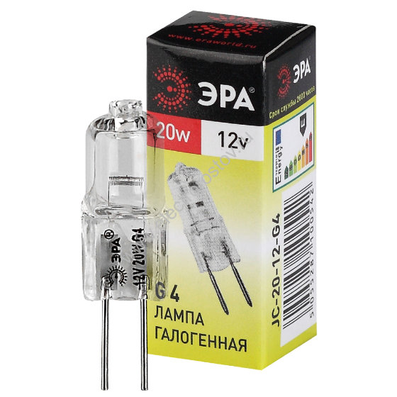 Лампа галогенная КГМ G4, 12В, 20Вт ЭРА