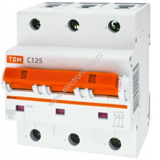 ВА 47-100 Автоматический выключатель 3Р C125 10кА TDM