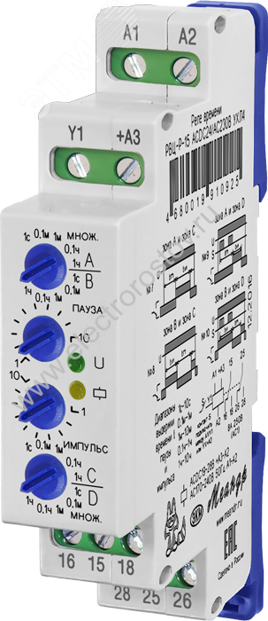 Реле времени циклическое РВЦ-Р-15 АСDC24В/AC230В УХЛ4 Меандр