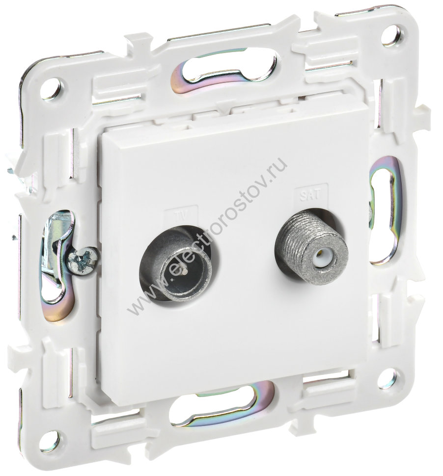 IEK SKANDY Арктический белый Розетка двойная TV+SAT SK-A13W