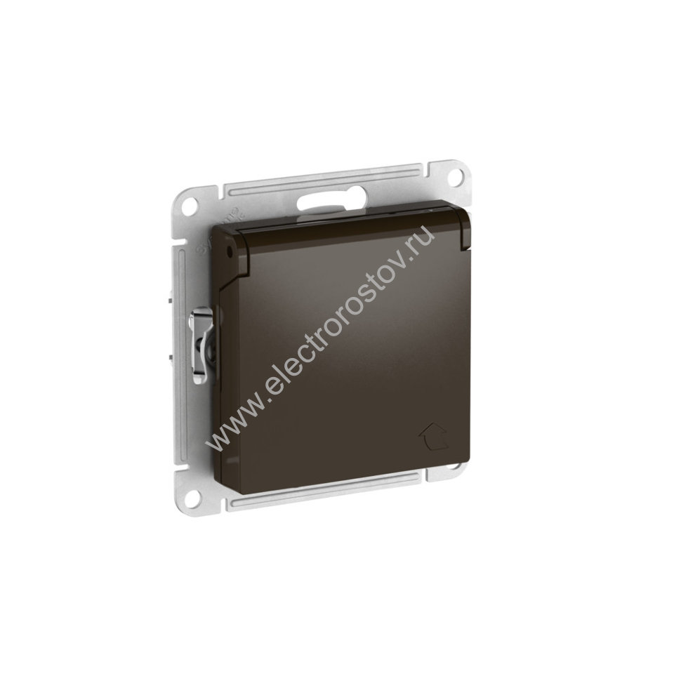 AtlasDesign Мокко Розетка 1-ая с/з со шторк. с крышкой с быстрозажим. клемм. Schneider Electric