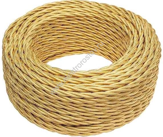 Витой провод 2*2,5, золото, глянец 150м