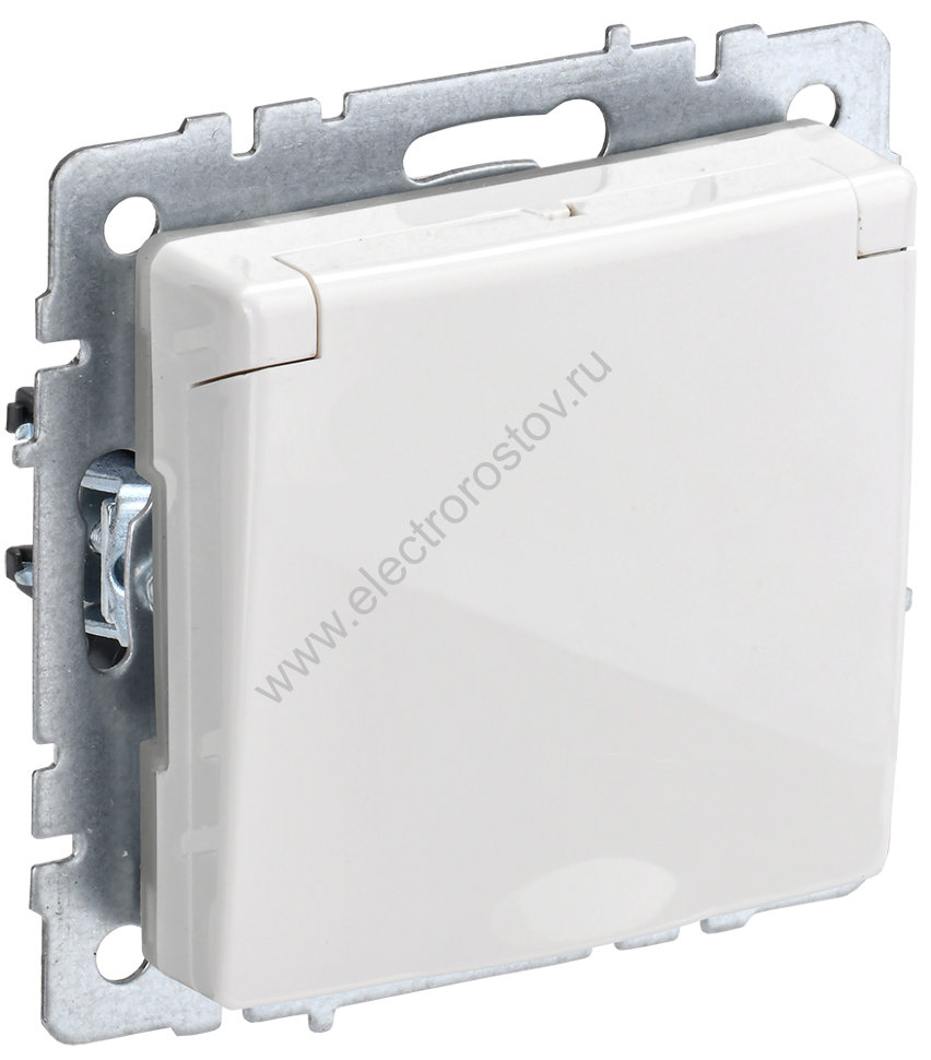 IEK BRITE BASE Белый Розетка 1-м с/з с защ шторк и крышк 16А IP20 РСбш10-3-БрБ