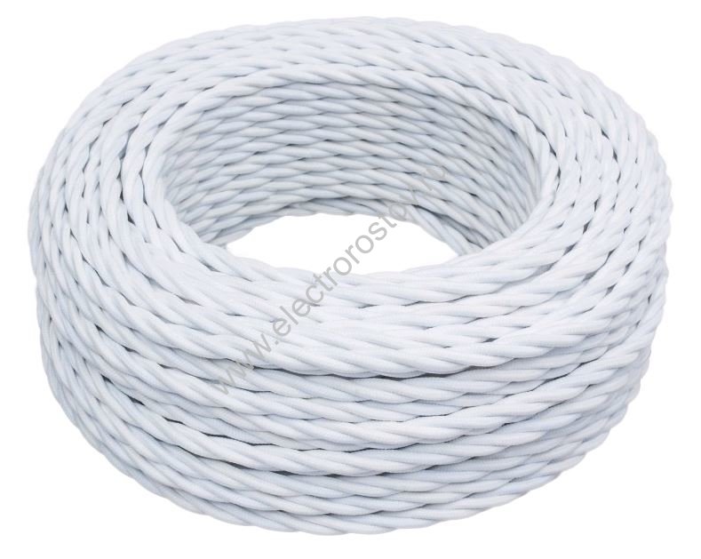 Витой провод 2*0,75, белый, матовый 150м