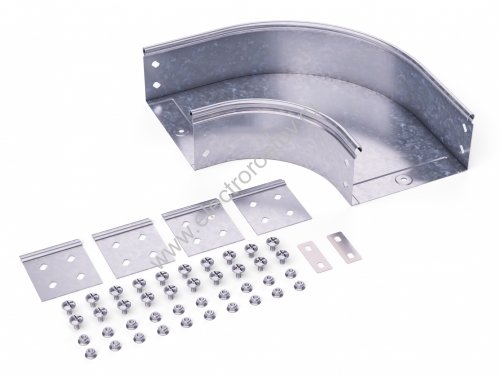 DKC Угол CPO 90 горизонтальный 90° 100х80 в комплекте с крепежными элементами и соединительными плас