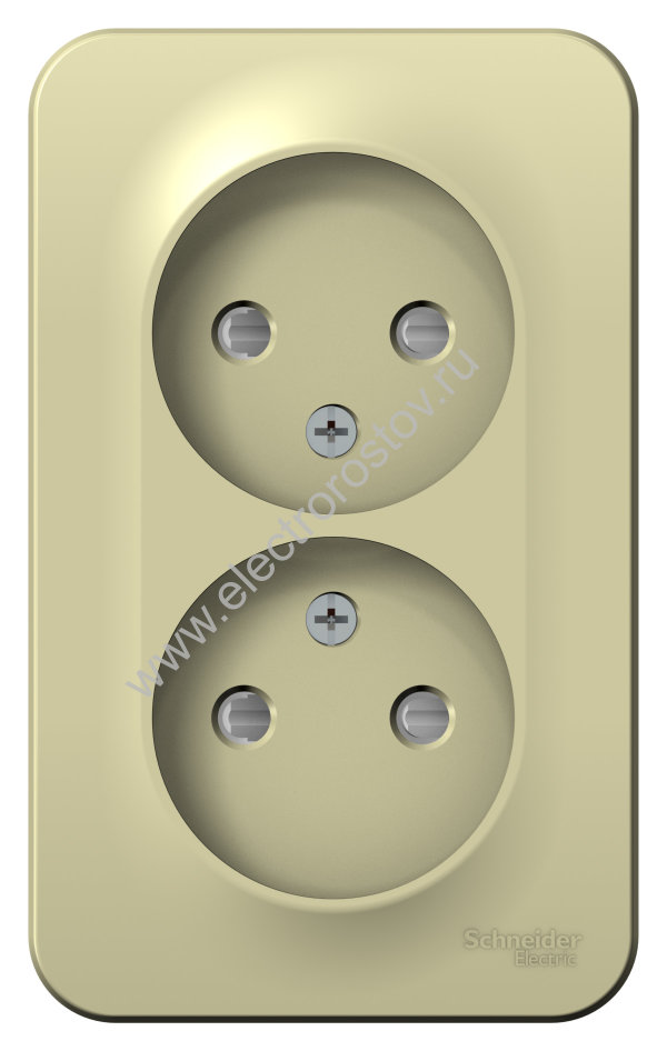 Blanca наруж Бежевый Розетка 2-ая б/з со шторками, изолир. пластина 16А, 250В Schneider Electric