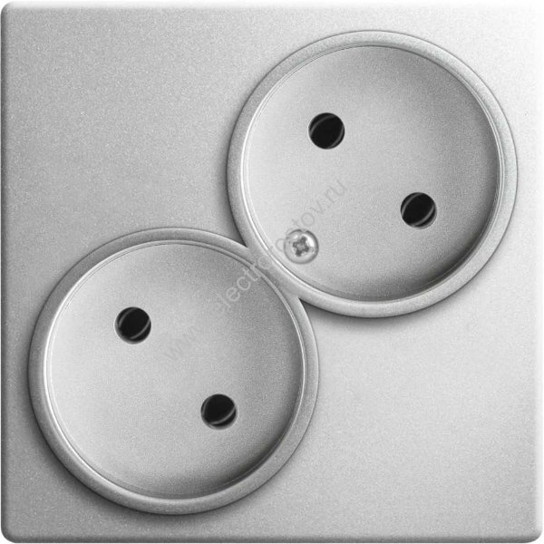 Simon 24 Алюминий Розетка 2-ая б/з Simon
