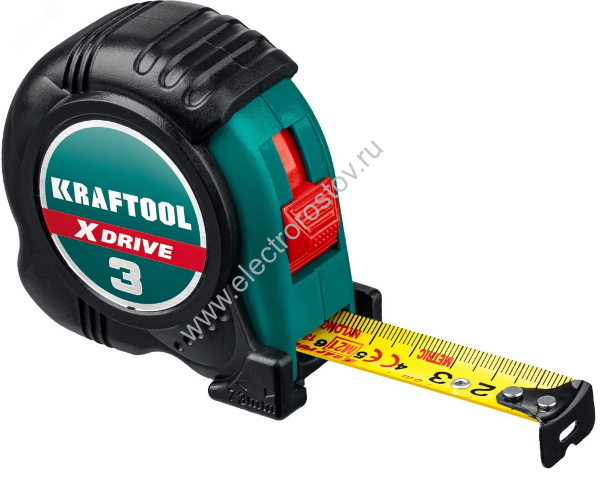 Рулетка X-Drive 3м х19мм, сталь, обрезиненный корпус KRAFTOOL