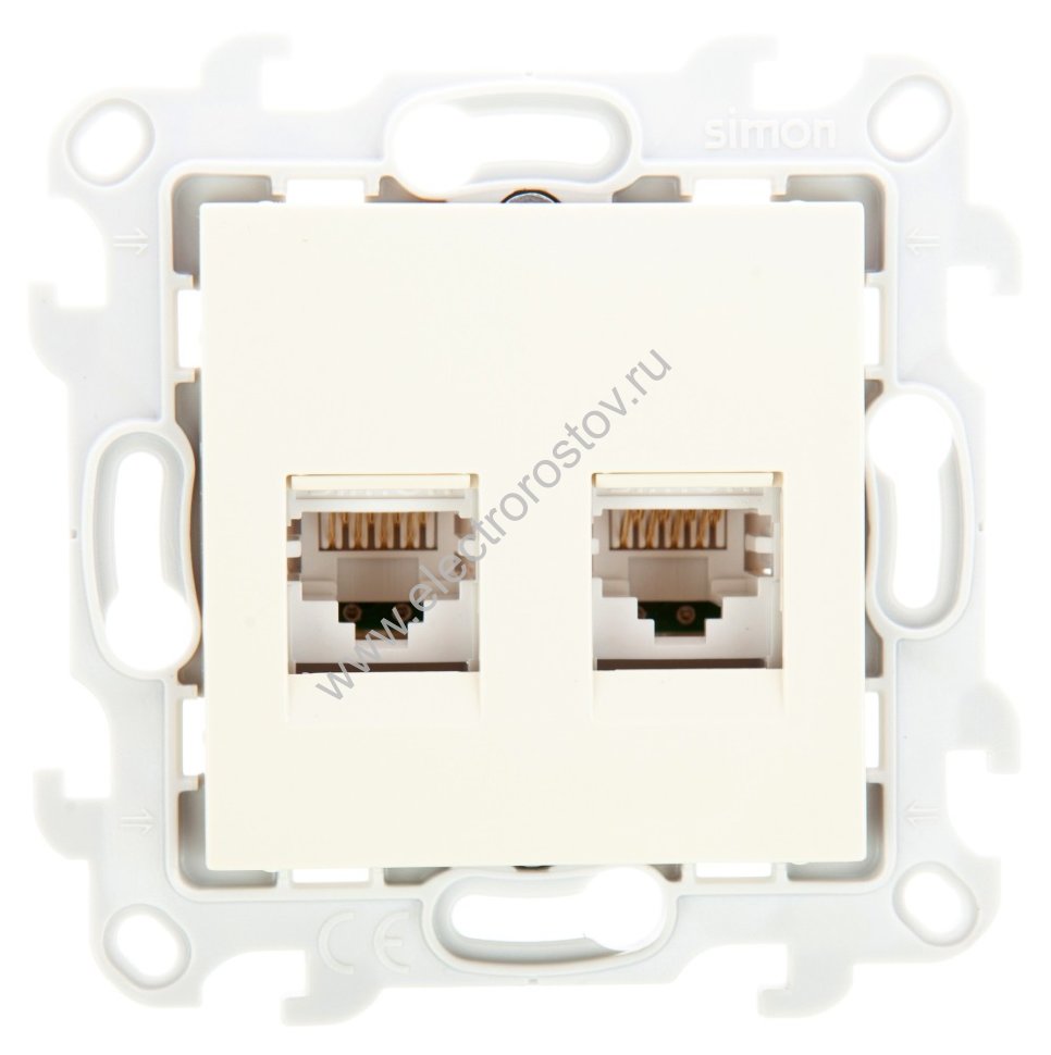 Simon 24 Слоновая кость Розетка комп(RJ45) 2-ая 5 кат UTP Simon