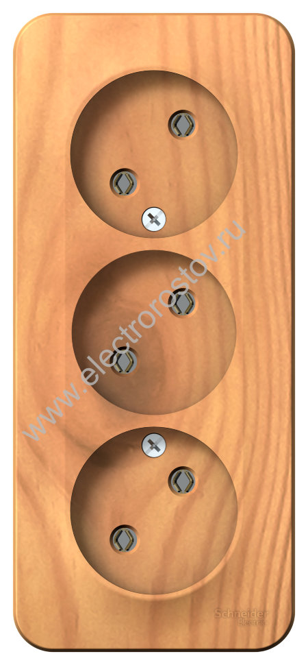 Blanca наруж Ясень Розетка 3-ая б/з без шторок 16А, 250В, изолир. пластина Schneider Electric