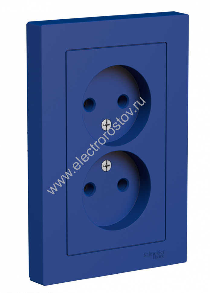 AtlasDesign Аквамарин Розетка 2-ая без заземления, в сборе Schneider Electric