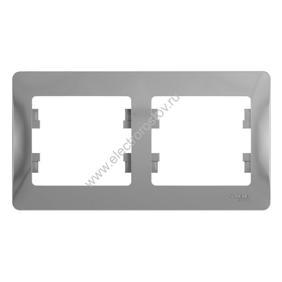Glossa Алюминий Рамка 2-ая горизонтальная Schneider Electric