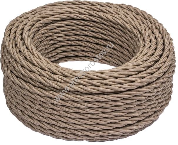 Витой провод 2*1,5, капучино, матовый 20м