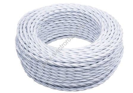 Витой провод 3*2,5, белый, глянцевый 20м
