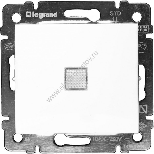 Valena Белый Переключатель перекрестный 1-клавишный с подсветкой Legrand