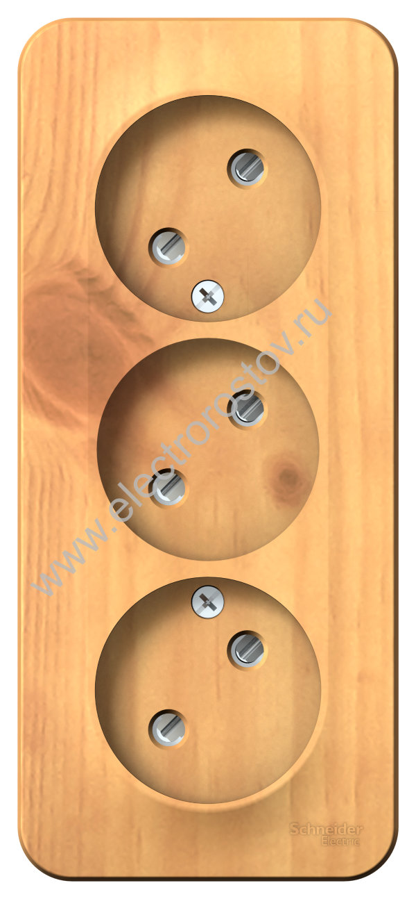 Blanca наруж Ясень Розетка 3-ая б/з со шторками 16А, 250В, изолир. пластина Schneider Electric