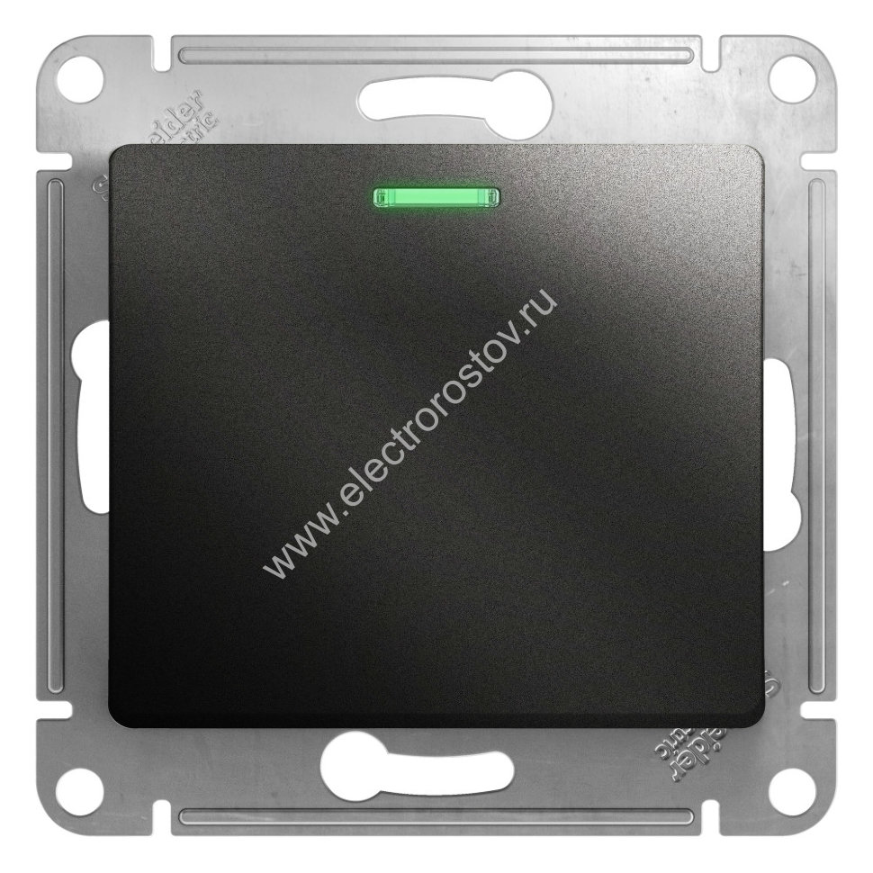 Glossa Антрацит Переключатель 1-клавишный с подсветкой Schneider Electric