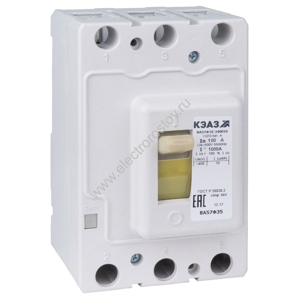 Автоматический выключатель ВА 57Ф35-340010-1250 125А КЭАЗ