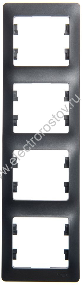 Glossa Антрацит Рамка 4-ая вертикальная Schneider Electric