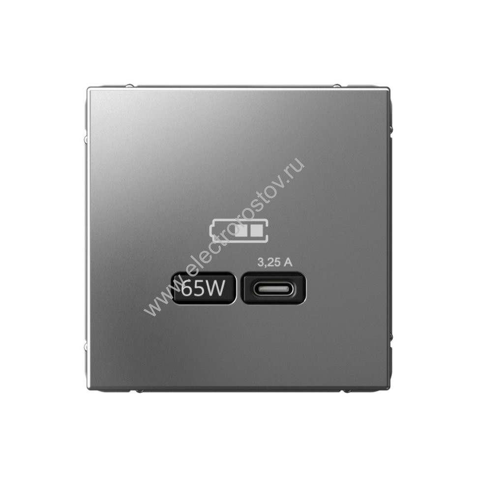 Systeme Electric ArtGallery Сталь USB Розетка тип-С 65Вт высокоскор.заряд. QC, PD, механизм 