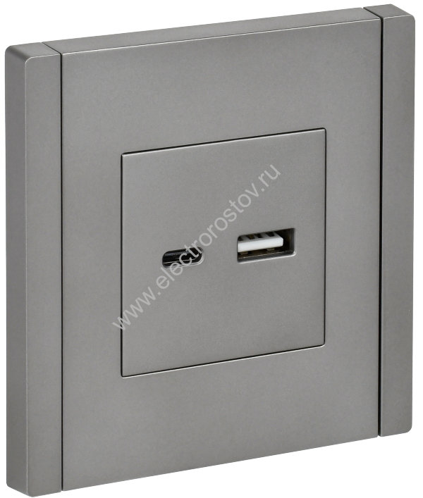IEK FORTE&PIANO Сталь Розетка USB A+C 3,1А FP550