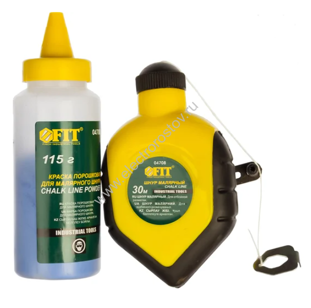 Шнур 30м + краска 115 гр, ABS прорезиненный корпус 30м FIT