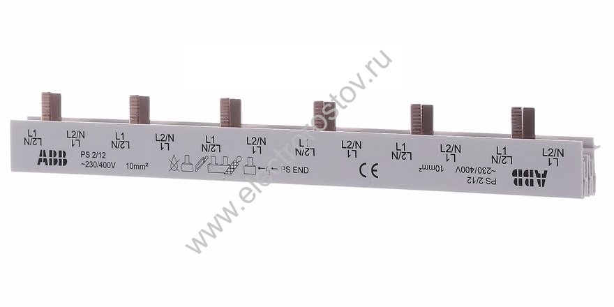 Шина соединительная PIN 2ф 12 мод. 63А PS2/12 ABB