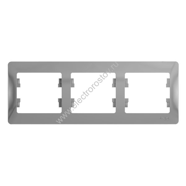Glossa Алюминий Рамка 3-ая горизонтальная Schneider Electric