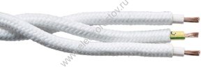 Витой провод 3*2,5, белый, глянцевый 50м