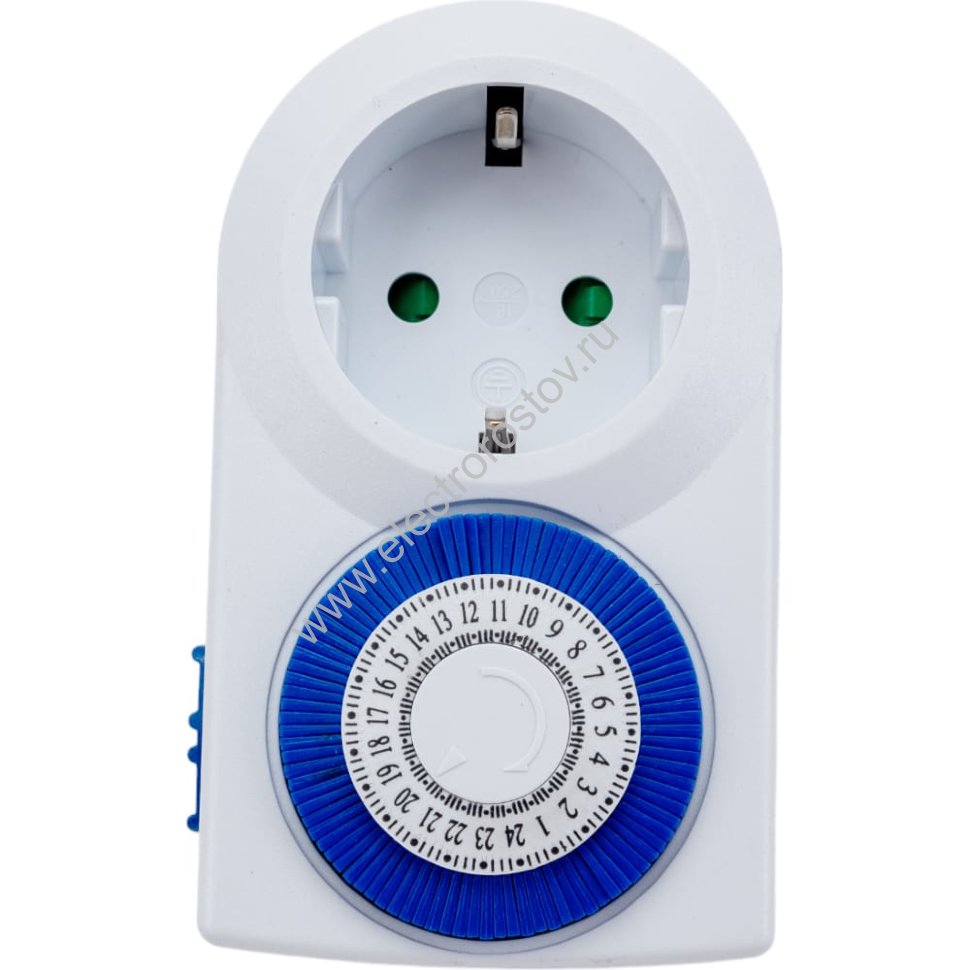 Таймер розеточный механическим 3600Вт, 48 вкл./выкл. сутки, интервал 30 мин. Smartbuy