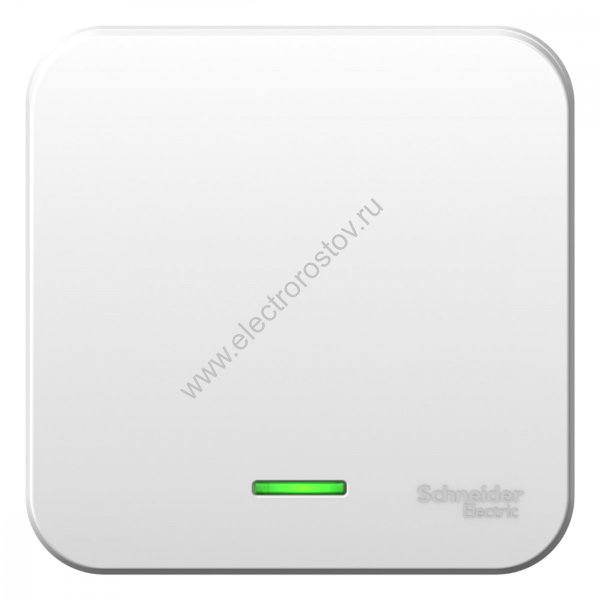 Blanca наруж Белый Выключатель 1-клавишный с подсветкой 10А, 250B, изолир. пластина Schneider Electr