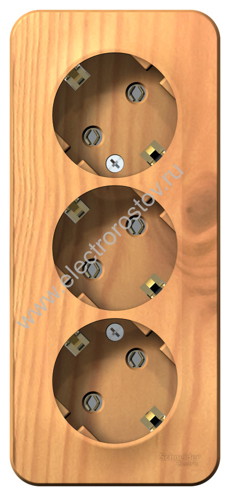 Blanca наруж Ясень Розетка 3-ая с/з без шторок 16А, 250В, изолир. пластина Schneider Electric