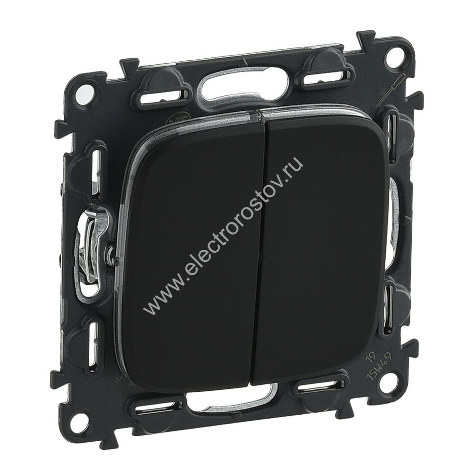 Valena Allure Антрацит Выключатель 2-клавишный Legrand