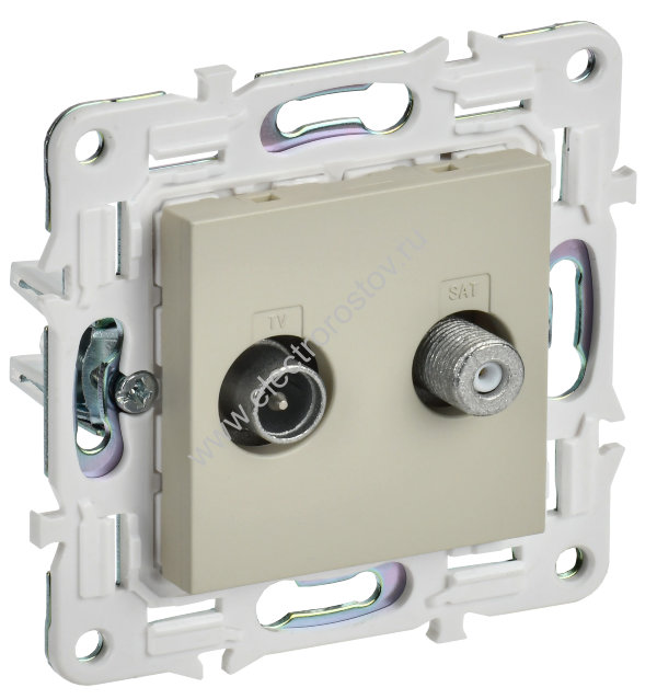 IEK SKANDY Бежевый Розетка двойная TV+SAT SK-A13B