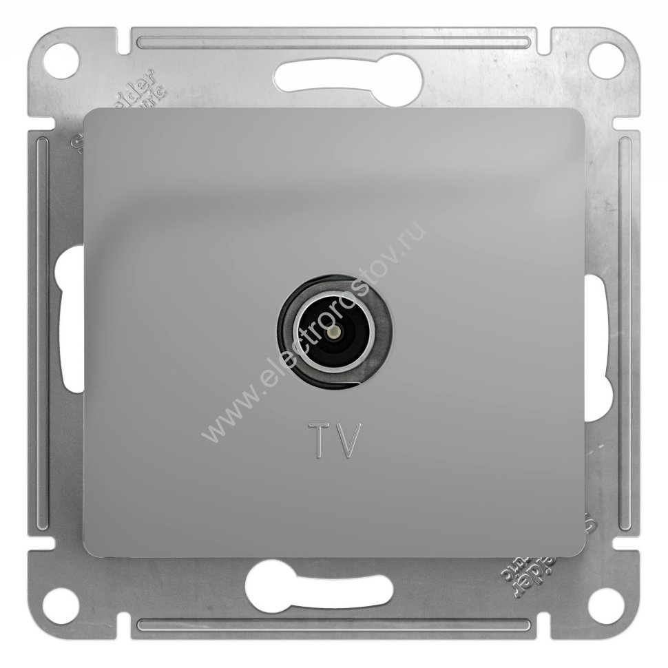 Glossa Алюминий Розетка TV механизм Schneider Electric