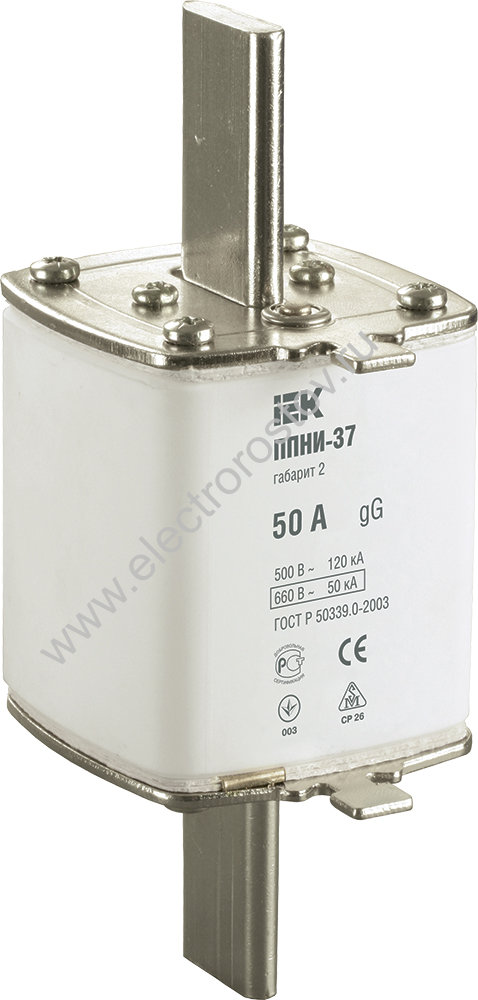 IEK Плавкая вставка предохранителя ППНИ-37, габарит 2, 50А