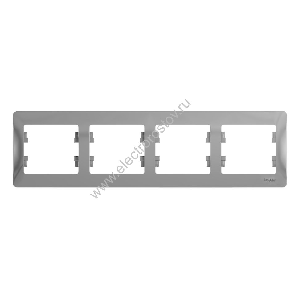 Glossa Алюминий Рамка 4-ая горизонтальная Schneider Electric