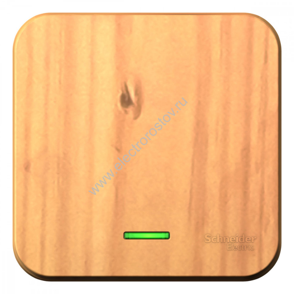 Blanca наруж Ясень Выключатель 1-клавишный с подсветкой 10А,250B, изолир. пластина Schneider Electri